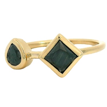 The Forma - Toi Et Moi Style Black Diamond Ring