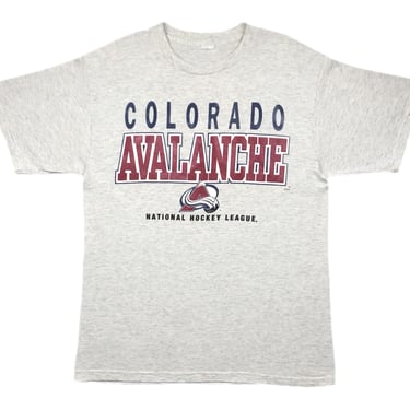 Vintage 90s Colorado Avalanche Hockey Faded NHL Graphic T-Shirt Size Large/XL 