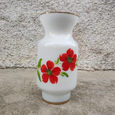 Vintage Large Floor Vase/ Floor Flower Vase / Large Vase/ Flower Painted Vase/ Porcelain Vase/ Retro Vase / Home Decor/ Mid Century 