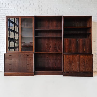 3 Piece Rosewood Bookcase Set