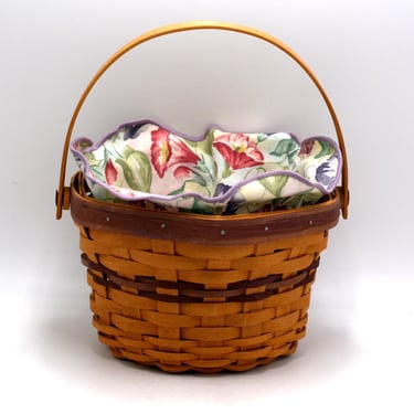 vintage Longaberger Morning Glory Basket with Liner and Insert 2000 