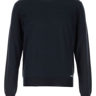 Prada Men Blue Silk Sweater