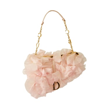 Dior Pink Mini Floral Saddle Bag