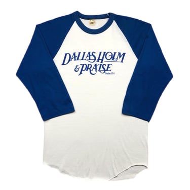 Vintage 80s Dallas Holm & Praise Christian Rock/Pop Singer Graphic Raglan T-Shirt Size Medium 