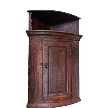 18th Century Swedish Farmhouse Painted Pine Corner Cabinet Rustic Antique Jam Cupboard 