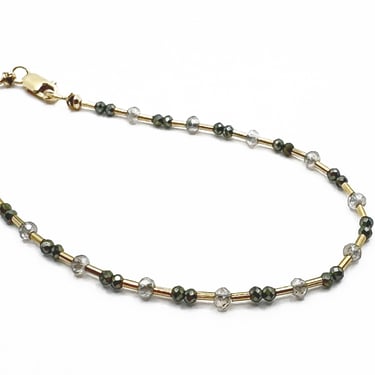 Mystic Quartz & Pyrite with Gold Bracelet