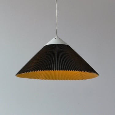 Modernist Dansk International Attributed Memphis Styled Pleated Pendant Lamp 