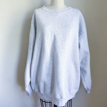 Vintage 1990s Extra Heavy Light Gray Sweatshirt / 