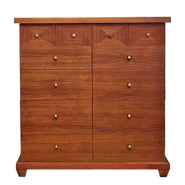 1950&#8217;s MCM Tall Walnut Dresser with Gorgeous Details