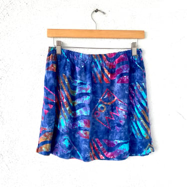 Vintage 90s Batik Tie Dye Mini Skirt 