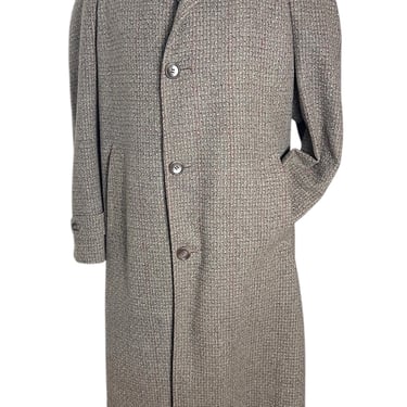 Vintage 1950s Wool DONEGAL TWEED Balmacaan Overcoat ~ size 38 Short ~ Trench Coat / Topcoat ~ Mt Greylock Fabric ~ Atomic Fleck 