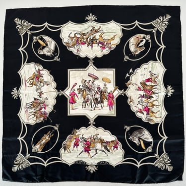 SOLD Hermes Les Chevaux Des Empereurs Moghols Silk Twill Scarf  by Jean de Fougerolle