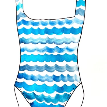 Swimsuit Painting: Wavy