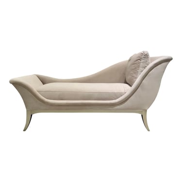 Caracole Modern Beige Velvet Chaise Lounge