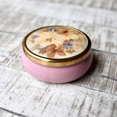 Vintage Jewelry Box Pressed Flowers Box Porcelain Jewelry Box 