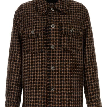 Versace Men Two-Tone Tweed Shirt