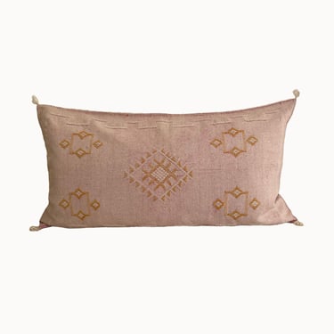 King Size Moroccan Cactus Silk Pillow | Pink