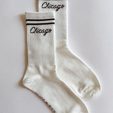 Chicago Script Long Crew Socks