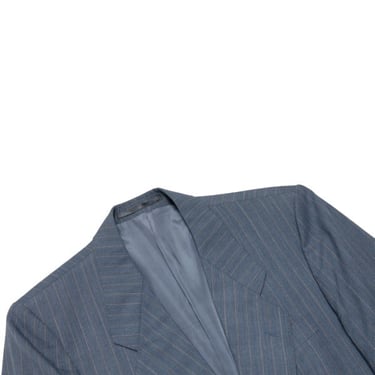 Kleider Bauer x LICONA 70s Worsted Wool Pinstripe Corporate Suit Jacket - Blue