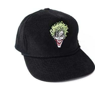 Joker hat / corduroy hat / 1990s Joker Batman DC Comics black corduroy hat strapback cap 