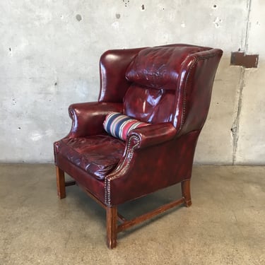 Vintage George III Leather Wing Chair