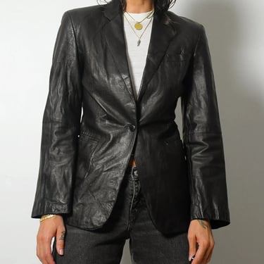 Armani Black Leather Blazer