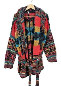 Free People Aztec Southwestern Print Cardigan Sweater Women’s M/L Excellent
