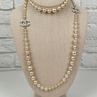 Chanel Graduated Pearl CC Long Necklace