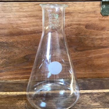 Vintage Pyrex Flask Erlynmeyer 250ml Glass Chemistry Science 1940s Laboratory Oddities 