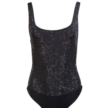 Alice & Olivia - Black Rhinestone Embellished Sleeveless Bodysuit Sz S