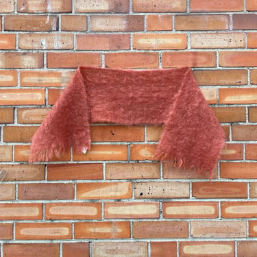 vintage pink mohair scarf / 41in x 9in 