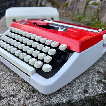 Mid Century Typewriter Montgomery Ward Signature Red 