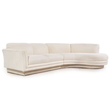 Vladimir Kagan Style Weiman Mid Century Curved Sectional Sofa - mcm 