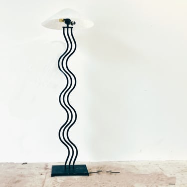 1980s Postmodern Memphis Style Wave Floor Lamp by Alsy