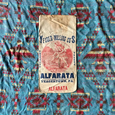 Vintage Alfarata Yeager Milling Co Flour Sack Yeagertown, PA 