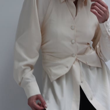 Incredible Vintage Vested Silk Blouse