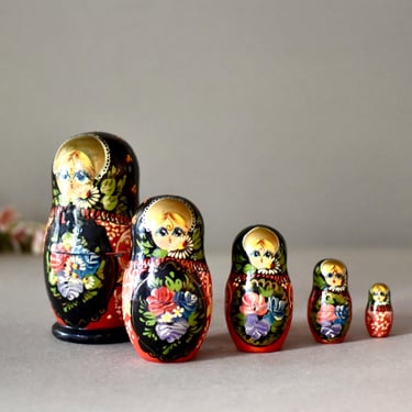 Vintage Soviet Matryoshka Wooden USSR Figurine Matryoshka Soviet Toys 