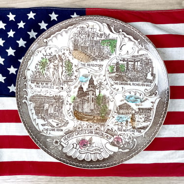 Hearst Castle California souvenir plate - 1950s road trip souvenir 