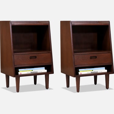 Edward J. Wormley Night Stands with Bookshelves for Dunbar