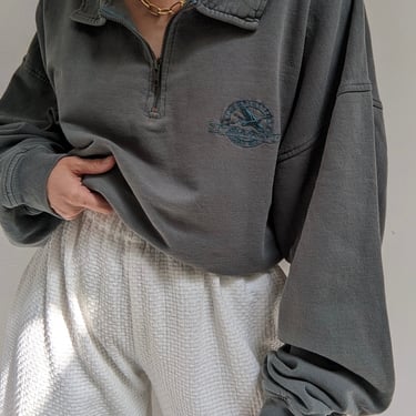 90s Faded Eddie Bauer Zip Henley