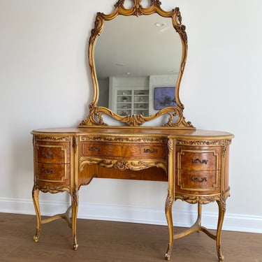 NEW - Vintage French Provincial Vanity, Mirror, Chair, Parisian Style Home, Bedroom Furniture 