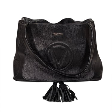 Valentino by Mario Valentino - Black Pebbled Leather Tote Bag