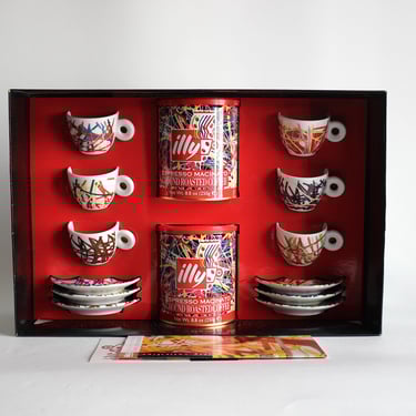 Illy Art Collection Espresso set by James Rosenquist (1994). Limited Edition. Original Packaging, Unused 