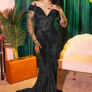 Oozma Onyx Velvet Gown by Weasel Wear