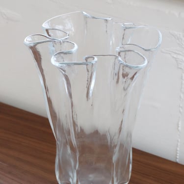 Handblown Glass Ruffle Vase