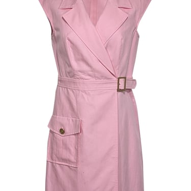 Luisa Spagnoli - Pink Sleeveless Wrap Mini Dress Sz S