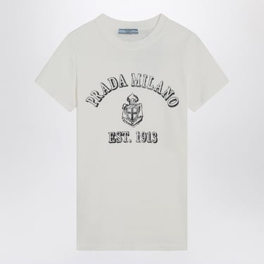 Prada White T-Shirt With Logo Print Women