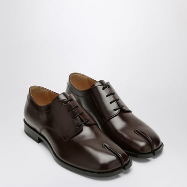 Maison Margiela Brown Tabi Lace-Up In Brushed Calfskin Men