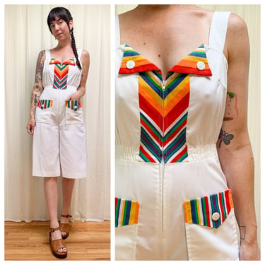 70s rainbow gaucho jumpsuit 