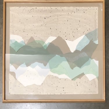 Framed Canvas Art Mountian Peaks Collage Art Print 